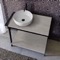 Console Sink Vanity With Ceramic Vessel Sink and Grey Oak Shelf, 35